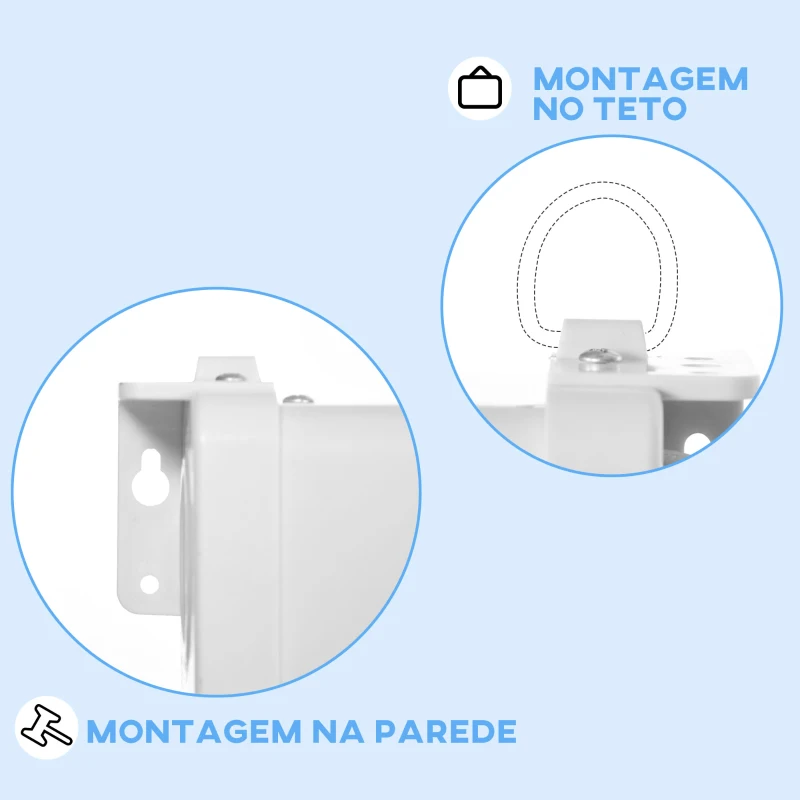 HOMCOM Tela de Projeção Manual 100 Polegadas Tela de Projeção Portátil Formato 16:9 com Altura Ajustável 236,8x8x158 cm Branco