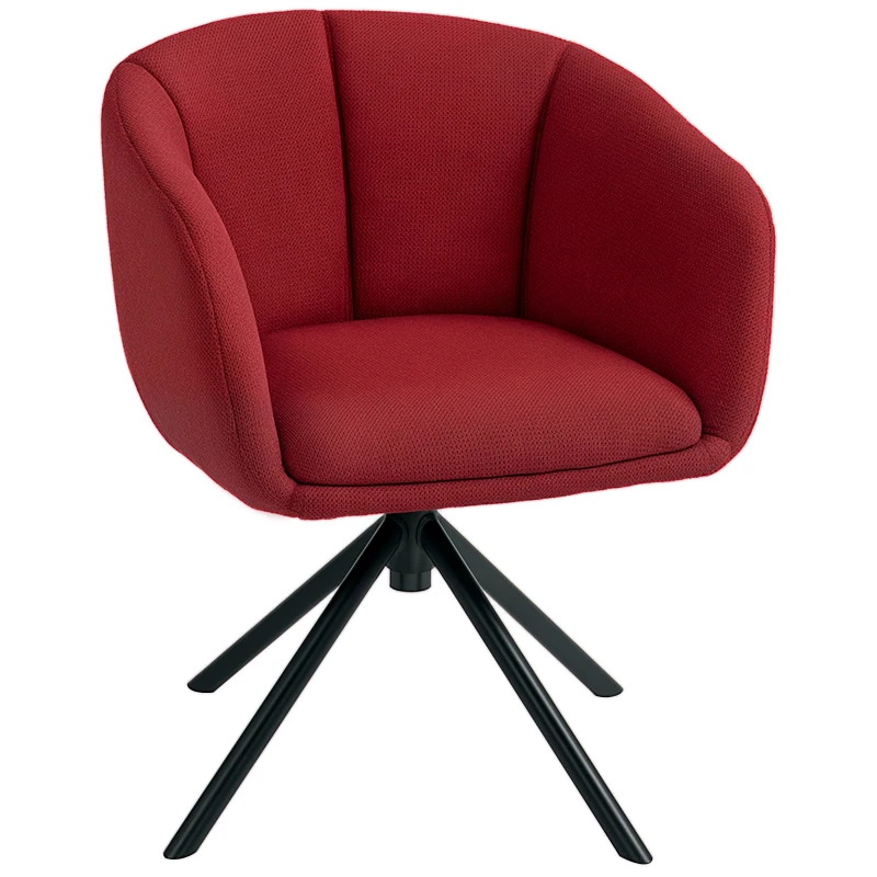 HOMCOM Fotoliu Pivotant la 360°, Fotoliu din Material Textil pentru Living și Birou, 58,5x59x78,5 cm, Roșu