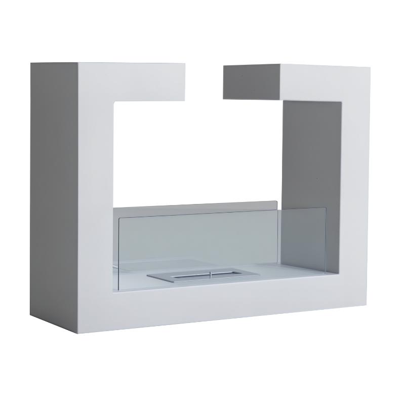 HOMCOM Caminetto a Bioetanolo da Tavolo 2000W in Acciaio Inossidabile Inodore con Vetro 78 x 25 x 58 cm Bianco
