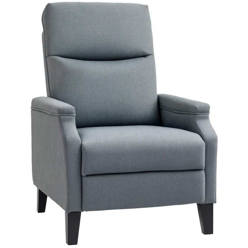 HOMCOM Fotoliu Relaxant Înclinabil, Fotoliu Ergonomic cu Spătar Înclinabil și Suport Dublu pentru Picioare, 72x83x103 cm, Gri