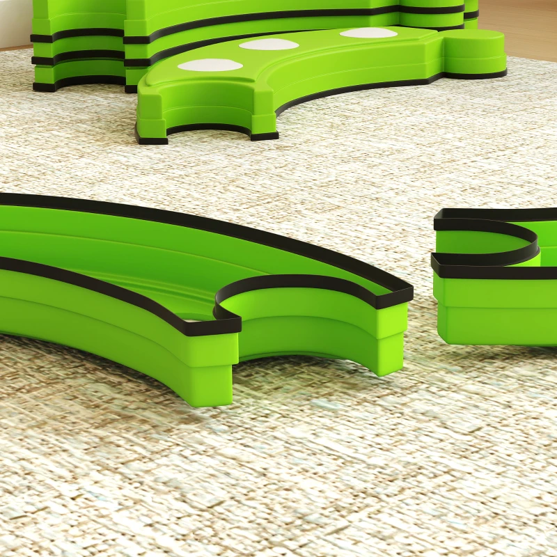 AIYAPLAY Barre d'Équilibre pour Enfants de +3 Ans avec 6 Pierres d'Équilibre Points Tactiles pour Intérieur et Extérieur Vert