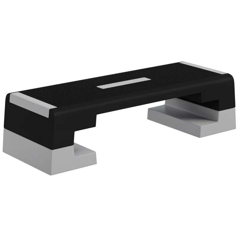SPORTNOW Stepper ad Altezza Regolabile con Gradini Rimovibili e Fondo Antiscivolo, in ABS, 97x36x15/20/25 cm, Grigio