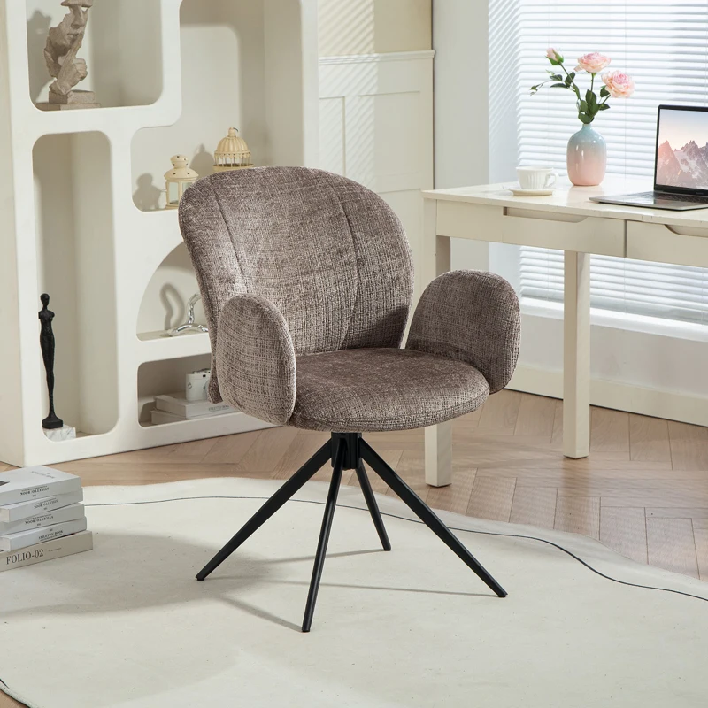 HOMCOM Bürostuhl ergonomisch, Drehstuhl mit automatischer Rückkehr, 60 x 66 x 86,5 cm, beige