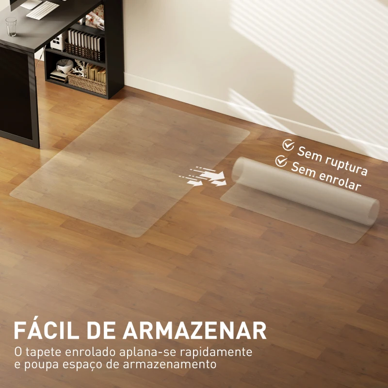 HOMCOM Tapete Protetor para Chão 100x150 cm Tapete para Cadeira de Escritório Protetor de Chão Transparente
