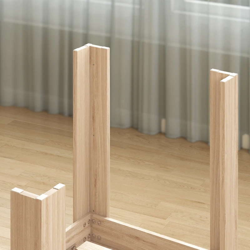 HOMCOM Tavolo da pranzo allungabile, tavolo da cucina rettangolare, per 8 a 6 persone, 140-180 x 80 cm, effetto legno naturale