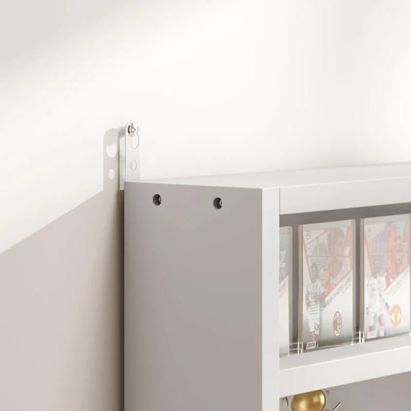 HOMCOM Vitrine murale pour objets de collection 5 étagère réglables en hauteur et 2 portes coulissantes 80 x 9,5 x 60 cm blanc