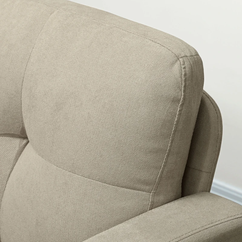 HOMCOM Ecksofa 3-Sitzer Chaiselongue wahlweise links oder rechts, Wohnzimmer, großer Komfort, gepolsterte Rückenlehne, beige