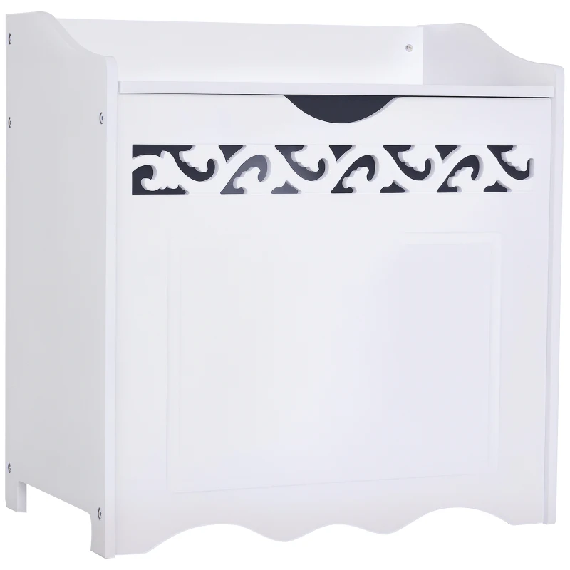 HOMCOM Mobiletto da Bagno in Legno MDF, Mobile Portaoggetti per Camera da Letto, Soggiorno, 55L x 34P x 58A cm, Bianco