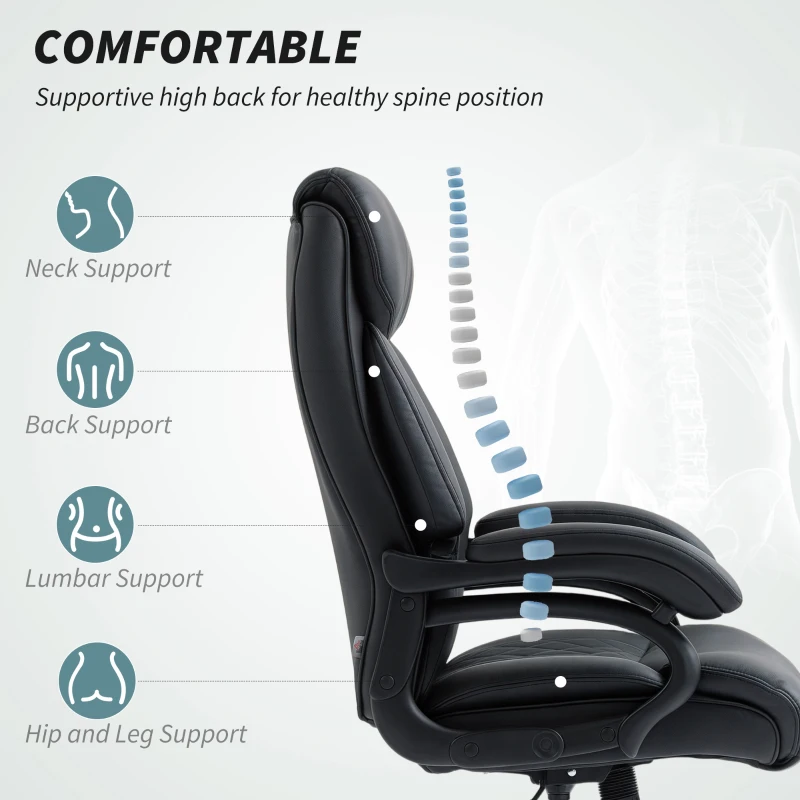 HOMCOM Executive Office Chair with Spring Padding - Black