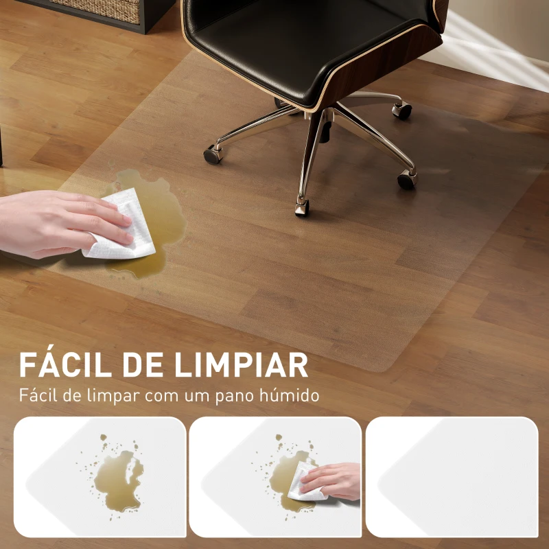 HOMCOM Tapete Protetor para Chão 120x120 cm Tapete para Cadeira de Escritório Protetor de Chão Transparente