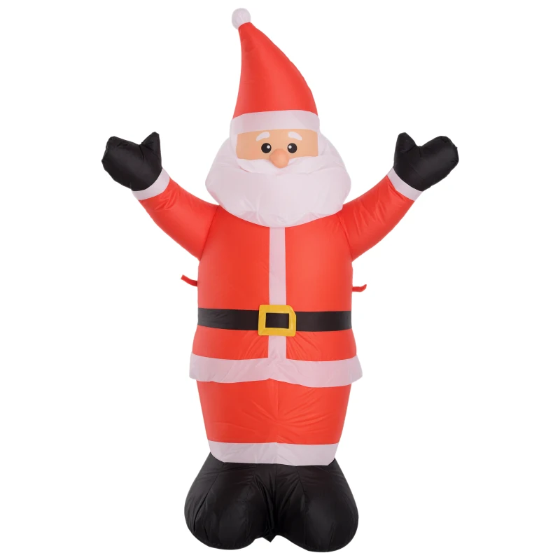 HOMCOM Babbo Natale Gonfiabile Luminoso Luci LED Decorazione Natalizia Altezza 1.2m
