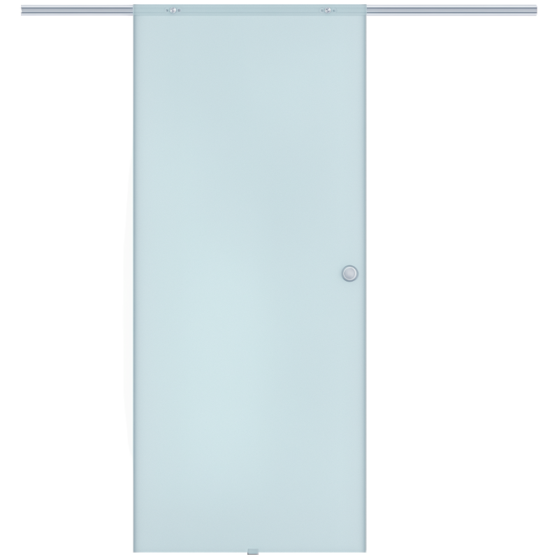 HOMCOM Porte Scorrevoli in Vetro Satinato da Interni con Binario B3 in Alluminio per Bagno Cucina Studio 205x90x0,8cm