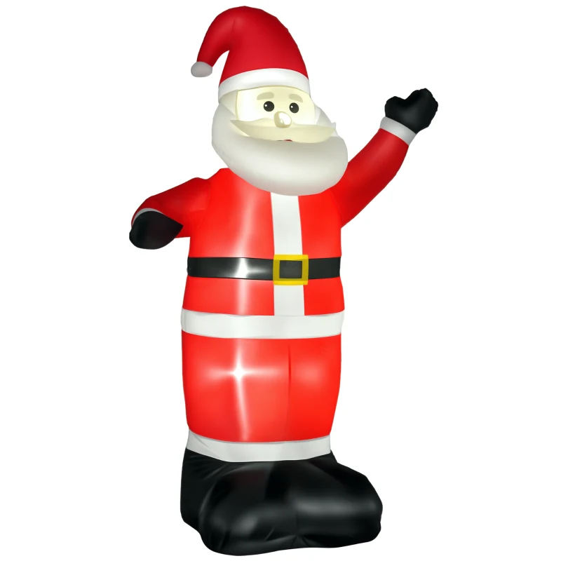 HOMCOM Babbo Natale Gonfiabile 248cm Decorazione Natalizia per Esterno con Luci LED, Gonfiatore e Accessori Montaggio