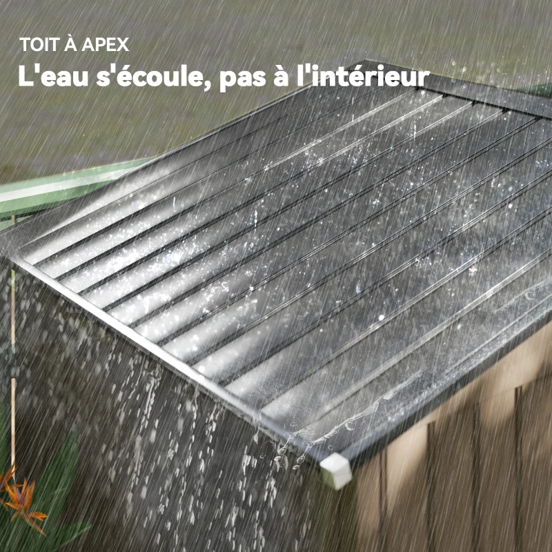 Outsunny Abri de Jardin 2,5 m² cabane de jardin armoire de jardin Dim. 213L x 130l x 185H cm Porte coulissante Acier marron