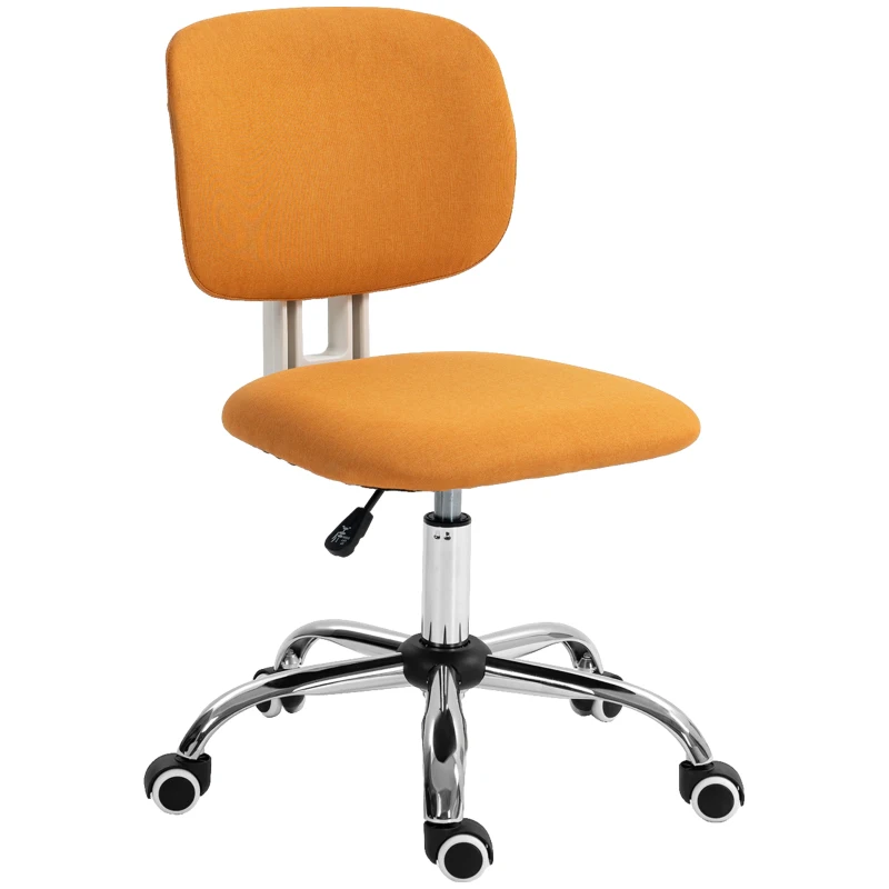 Vinsetto Silla de Escritorio Giratoria Tapizado de Tela con Altura Ajustable Estilo Moderno Carga 120 kg 48x53x80-90 cm Naranja