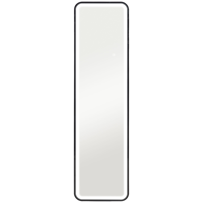 HOMCOM Oglindă de Perete cu Iluminare LED Reglabilă, Control la Atingere și Funcție de Memorie, 40x3x120 cm, Negru