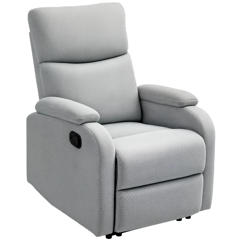 HOMCOM Fotoliu Recliner din In cu Suport Reglabil pentru Picioare, 69x91,5x103 cm, Gri