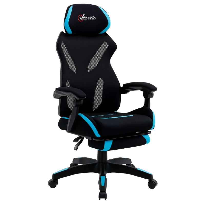Vinsetto Fauteuil de bureau chaise de bureau ergonomique grand confort avec repose-pieds support lombaire hauteur réglable roulettes pivotantes 65 x 65 x 129 cm