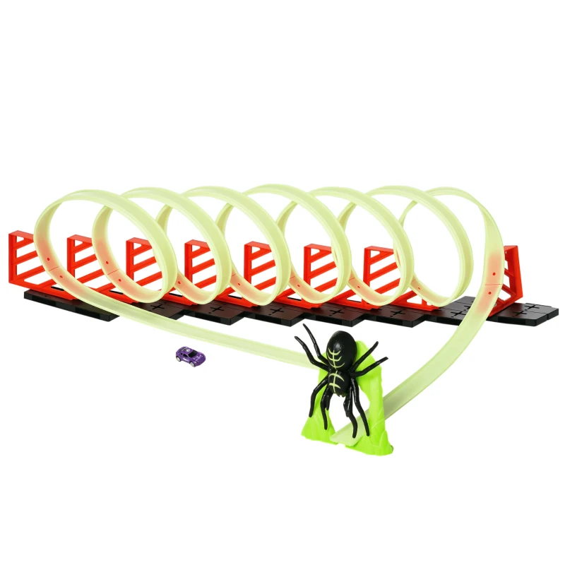 HOMCOM Pista per Macchinine con Effetti Luminosi e Automobilina, per Bambini da 3-6 Anni, 86x67x21cm