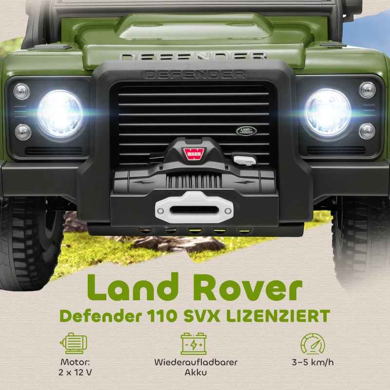 AIYAPLAY Kinder Elektroauto, 12V batterij-aangedreven, afstandsbediening, muziekfunctie, toeter, LED-lampen, Groen(m-4)