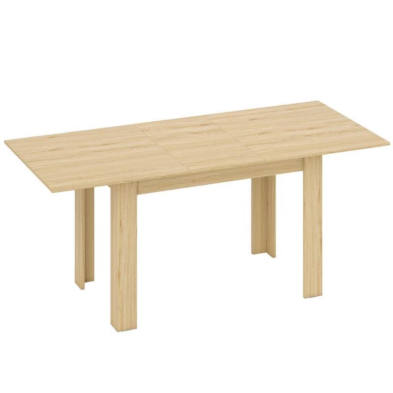 HOMCOM Table à manger extensible, table de cuisine rectangulaire, pour 6-8 personnes, 140-180 x 80 cm, effet bois naturel