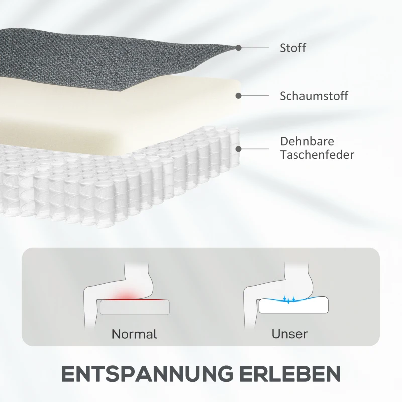 HOMCOM Aufstehsessel, elektrischer Liegesessel mit Massagefunktion, Polstersessel mit Aufstehfunktion, Metall, Stoff, Grau(m-7)