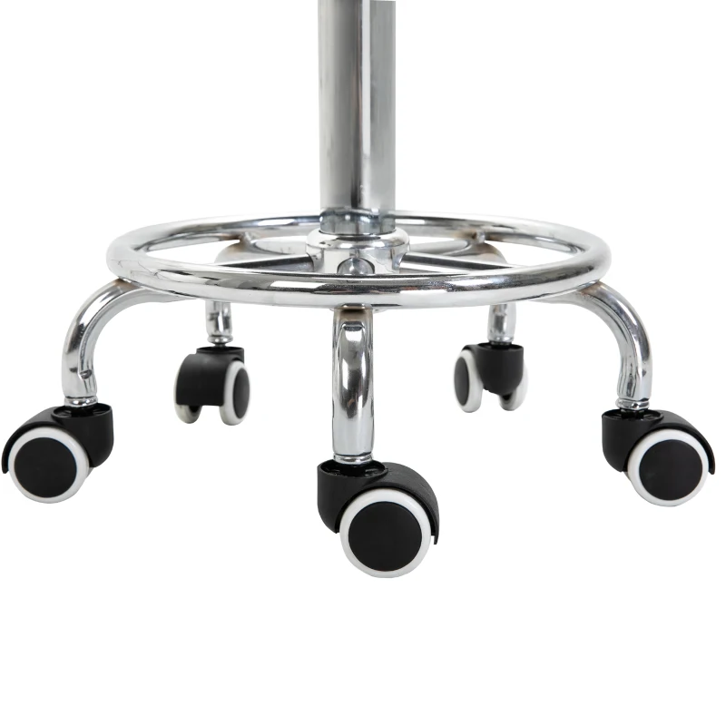 Vinsetto Taburete con Ruedas, taburete de masaje con altura ajustable 50-64 cm y asiento acolchado, giratorio 360°, negro