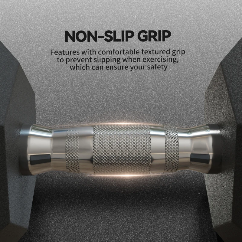 HOMCOM 2x15KG Rubber Hex Dumbbell Portable Hand Weights Dumbbell Home Gym