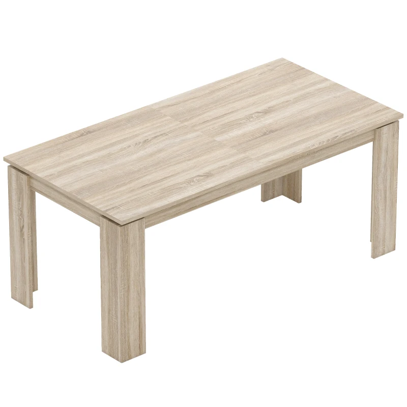 HOMCOM Mesa de comedor extensible, de 180 a 260 cm, para 6-10 personas, madera