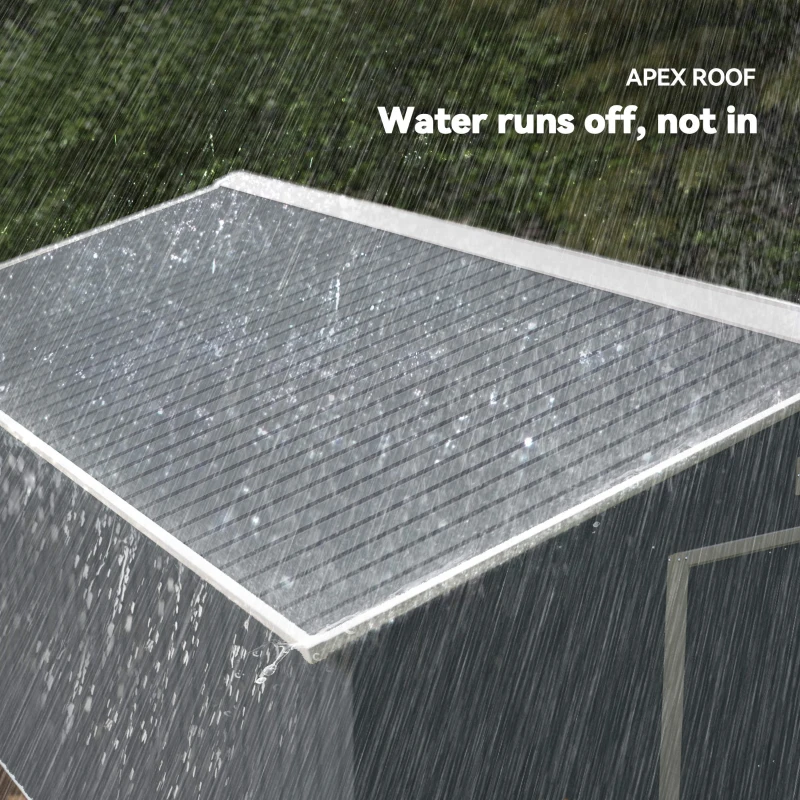 Outsunny 13 x 11ft Garden Metal Storage Shed, Outdoor Storage Tool House with Ventilation Slots, Floor Foundation and Lockable Double Doors, Grey