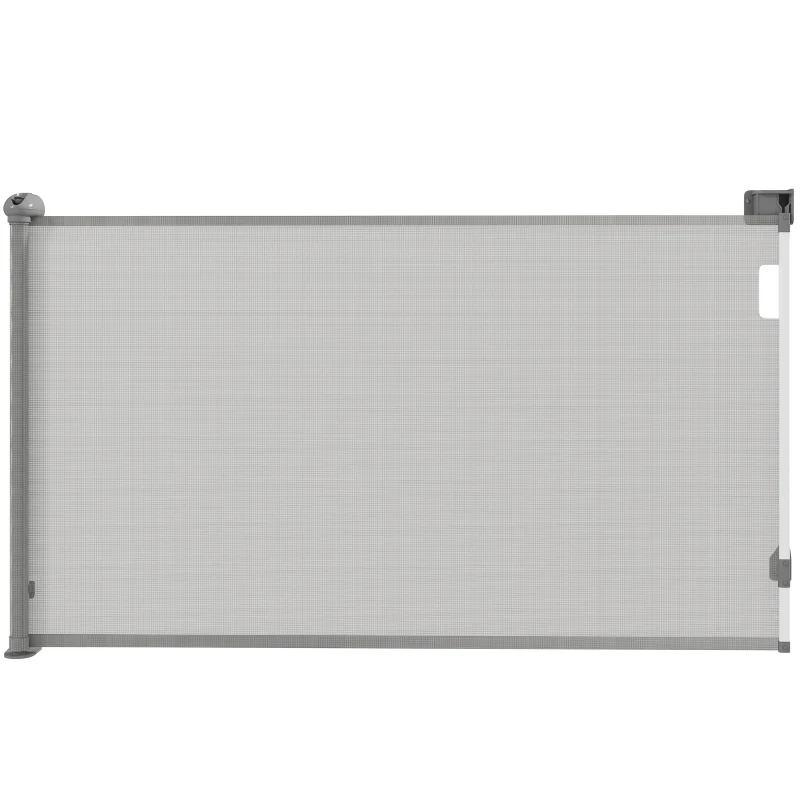 PawHut Barrière rétractable pour chien de 0 à149 cm verrouillage automatique - gris