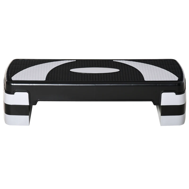 HOMCOM Aerobic-Stepper 3-stufig höhenverstellbar 80 x 31 x 20 cm Schwarz+Grau