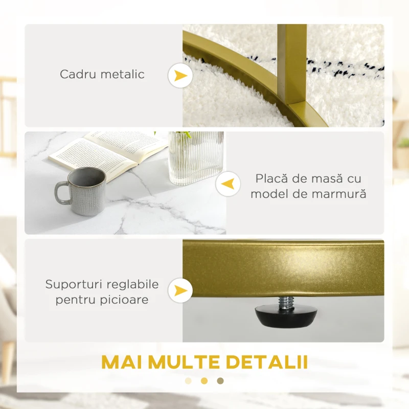 Homcom Set 2 Mese Rotunde – Masute Cafea Stivuibile, Alb