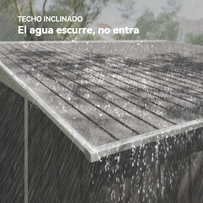 Outsunny Cobertizo de Jardín 280x345x201 cm 8,9 m² para Almacenamiento de Herramientas con Puerta y 2 Ventanas Gris(m-7)