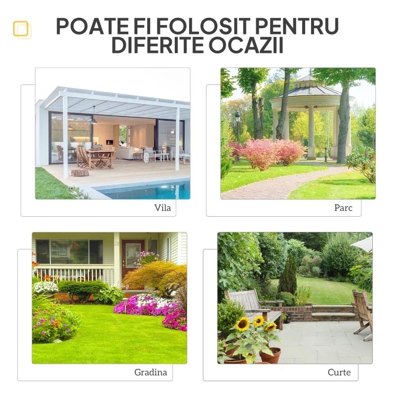 Outsunny Panchina da Giardino Moderna 2 Posti con Tavolino e Foro per Ombrellone Arredamento da Esterno 165x56x85.5cm Nero