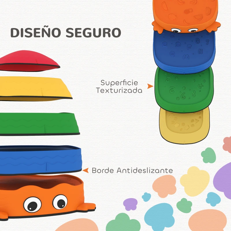 AIYAPLAY Conjunto de Piedras de Equilibrio para Niños Apilables de 5 Piezas Antideslizantes para Interior y Exterior Multicolor