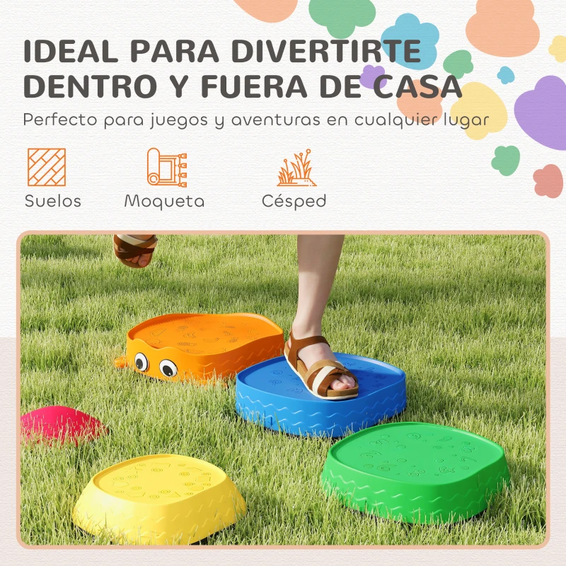 AIYAPLAY Conjunto de Piedras de Equilibrio para Niños Apilables de 5 Piezas Antideslizantes para Interior y Exterior Multicolor