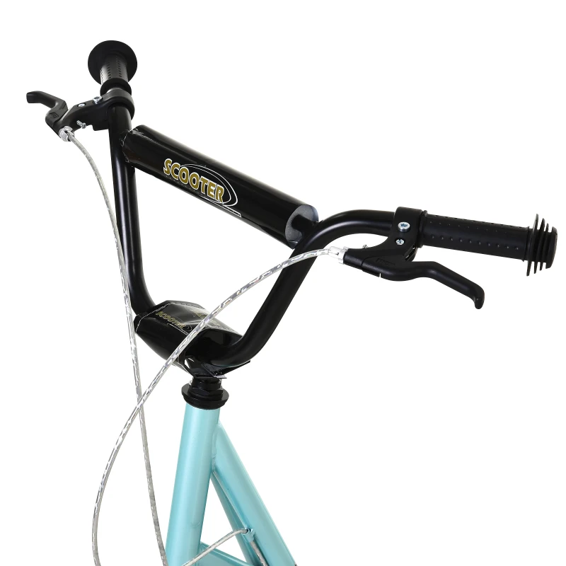 HOMCOM Patinete Infantil Patinete con 2 Ruedas Manillar Ajustable en Altura y Doble Freno Carga 100 kg 139x58x90-96 cm Azul