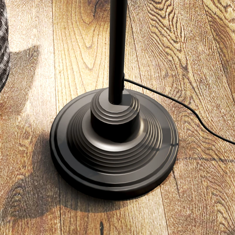 HOMCOM Lampara de Pie Salon giratorio a 180°, lampara a arco con pantalla ajustable, interruptor de pie, 42x25,5x152cm, negro