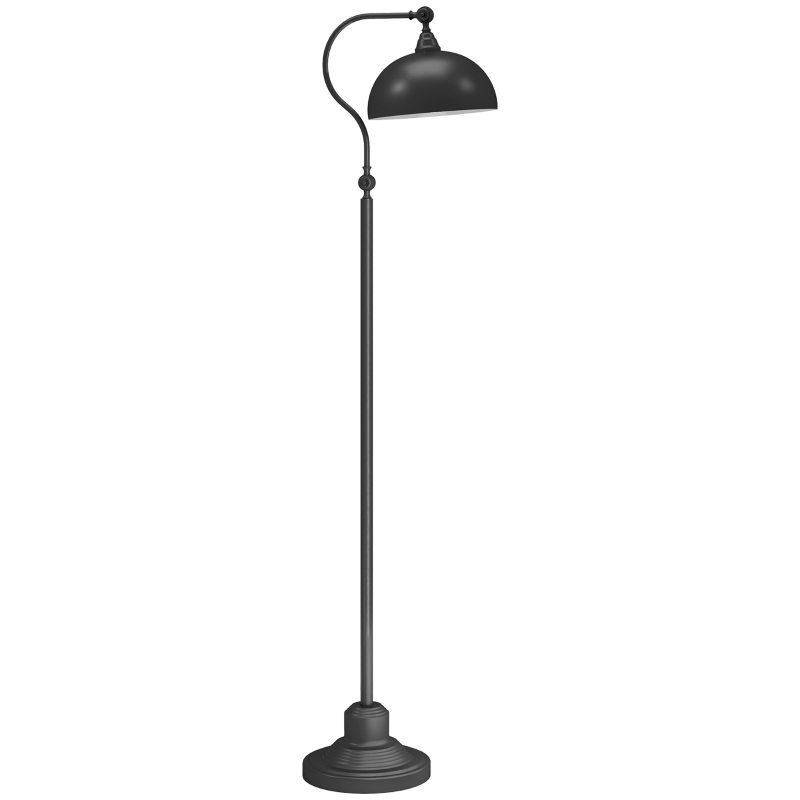 HOMCOM Lampadaire sur pied salon rotatif à 180°, lampe à arc avec abat-jour réglable, interrupteur à pied, 42x25,5x152cm, noir