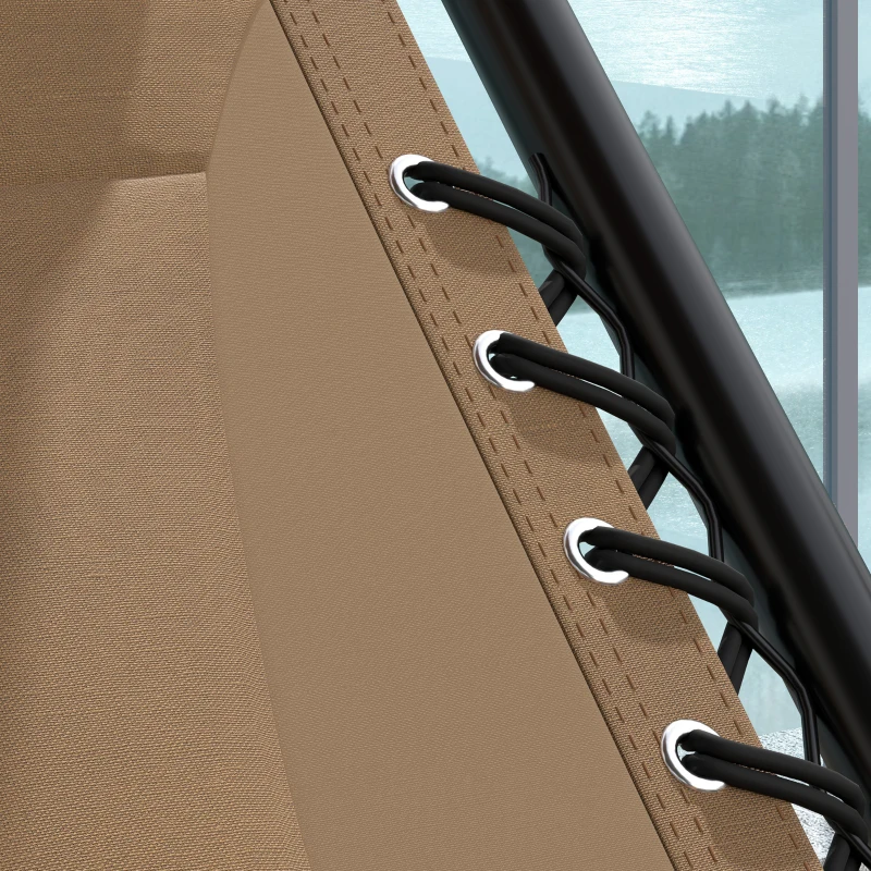 Outsunny Zero Gravity Lounger Chair Set of 2, Folding Reclining Patio Chair with Shade Cover, Cup Holder, Soft Cushion and Headrest for Poolside, Camping, Coffee