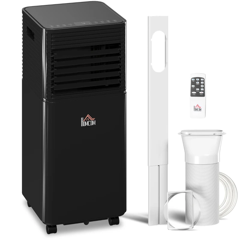 HOMCOM 8000 BTU 4-In-1 Portable Air Conditioner Unit Cooling Dehumidifying Ventilating  for Room up to 27m², with Fan, Remote, 24H Timer, Window Mount Kit, R290, A Energy Efficiency