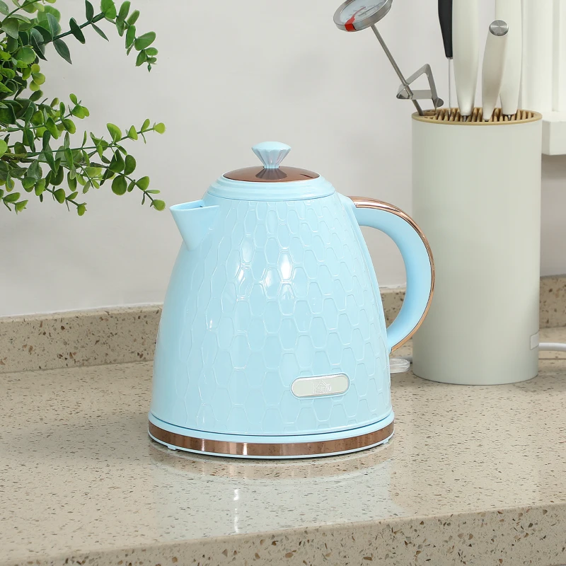 HOMCOM 3kW Rapid Boil Honeycomb Kettle - Light Blue