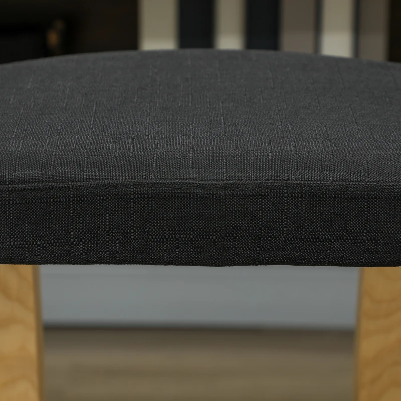 HOMCOM Sedia Inginocchiatoio con Movimento a Dondolo, in Tessuto Effetto Lino e Legno di Betulla, 50x73x55 cm, Nero