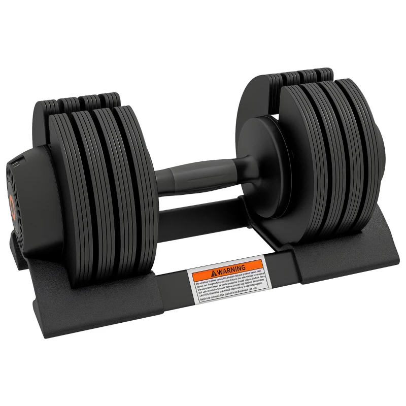 SPORTNOW Mancuerna Regolabile 4 in 1 20 kg Rapida Regolazione del Peso con Base di Stoccaggio Manico Antiscivolo per Home Gym