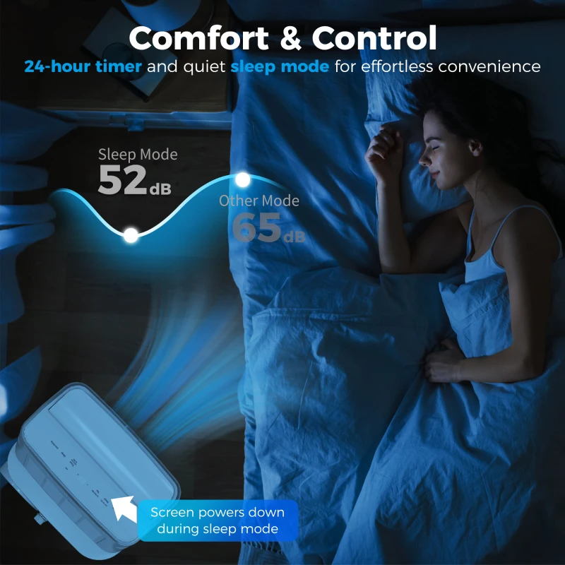 HOMCOM 14000 BTU Mobile Air Conditioner, 35m², Smart Home WiFi, with Dehumidifier, Fan, 24H Timer, Window Kit, White