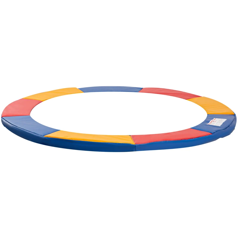 HOMCOM Copertura Tappeto Elastico Ø305x1.5 cm Pieghevole e Portatile, Protezione Trampolino da Giardino in Plastica, PE e Schiuma EPE, Rosso, Blu e Giallo