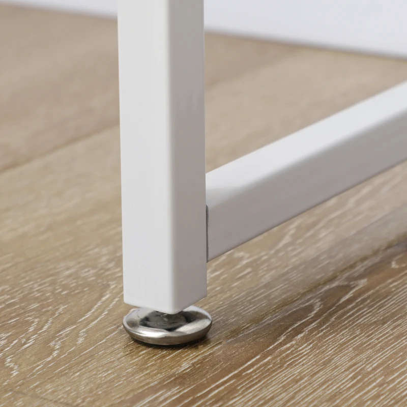 HOMCOM Eckschreibtisch, Computerschreibtisch mit 2 Schubladen und 3 offenen Fächern, 120 x 60 x 74 cm, Weiß