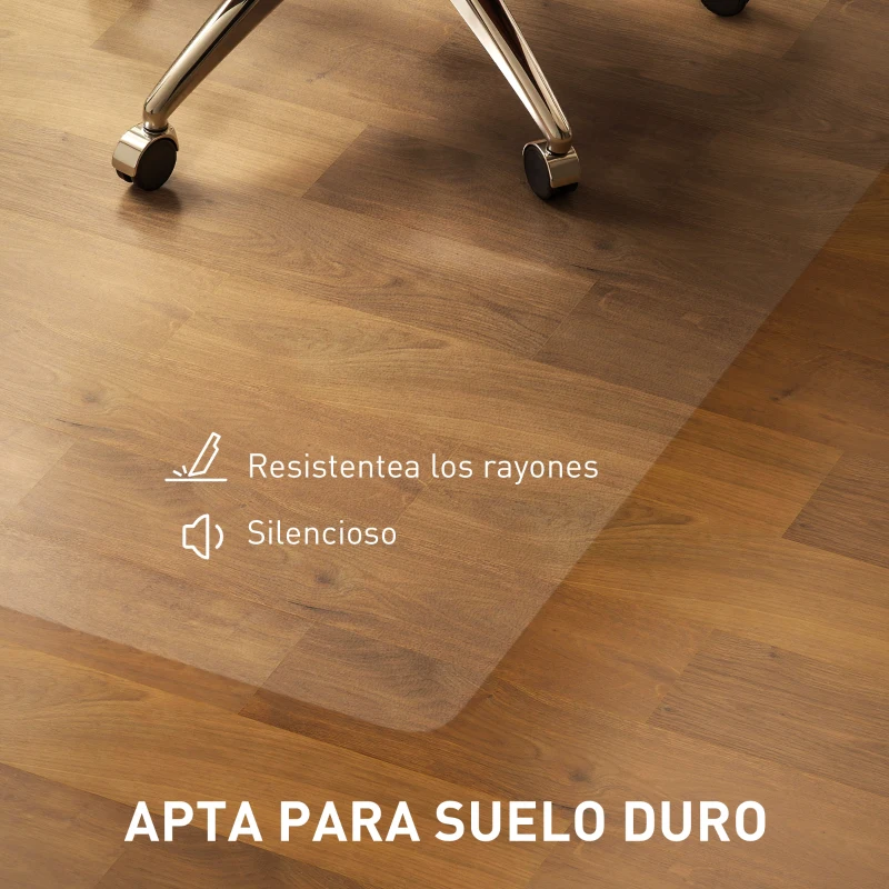 HOMCOM Alfombrilla Protectora para Suelos Alfombrilla para Silla de Oficina para Suelo Enmoquetado 120x120 cm Transparente
