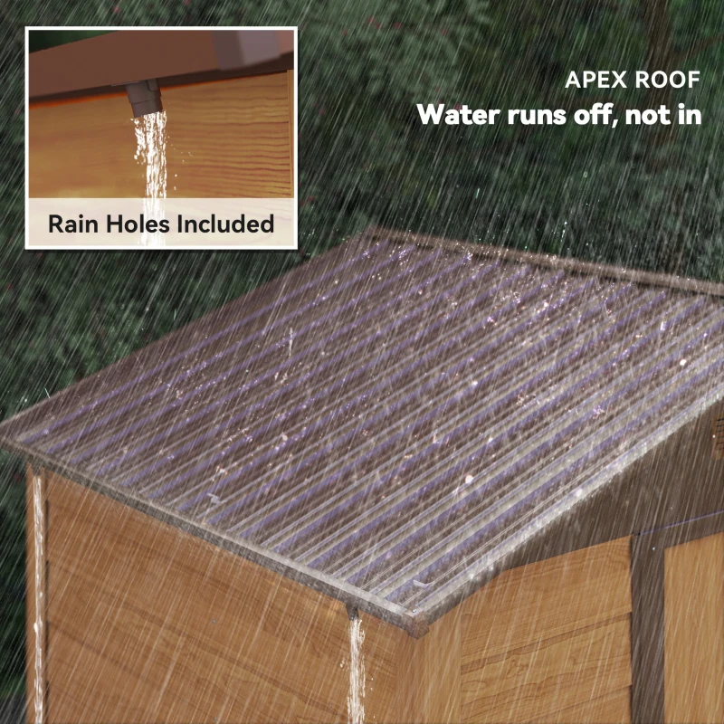 Outsunny 8 x 6ft Metal Garden Shed, House Hut Gardening Tool Storage with Ventilations, Sliding Door, Sloped Roof for Garden, Patio, Brown